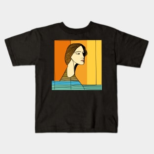 Woman looking in the future Kids T-Shirt